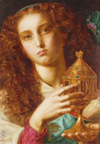 La fille du roi Pelles portant le Sancgraal, 1861 - Anthony Frederick Augustus Sandys